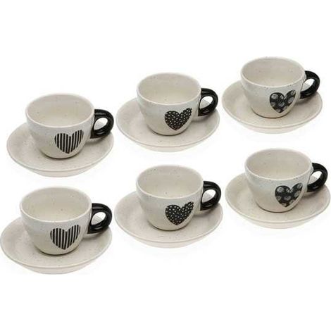 Juego de 6 Tazas de Café con Plato Nathalie