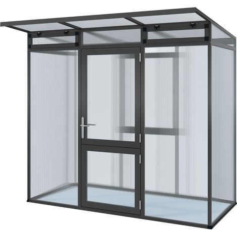 KGT Gewächshaus "Linea I", anthrazit-grau, 2,6 m², 10 mm HKP