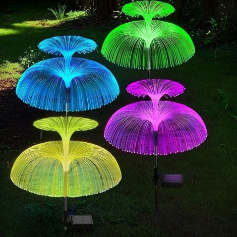 Ensemble de 4 lampes solaires d'extérieur, lampes solaires d'extérieur pour la décoration de jardin et l'éclairage extérieur (1/5)