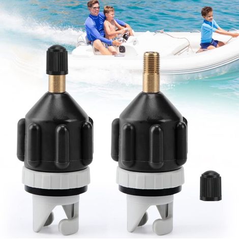 Juego de adaptadores de kayak de 2 piezas, válvula adaptadora SUP, convertidor de bomba de inflado para canoas y tablas de paddle surf (1/5)