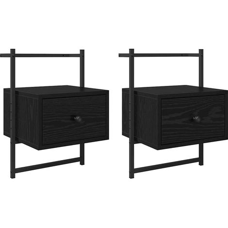 Maison Exclusive - Armadio da Notte con cassetto 2 pcs Rovere Nero 35 x 30 x 51 cm