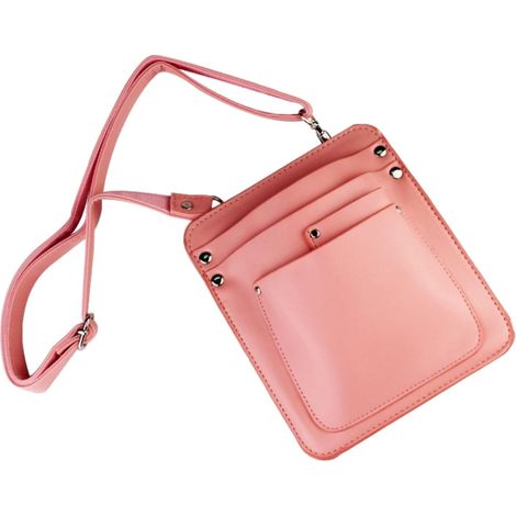 Sac à outils rose à motif floral, en cuir PU, organisateur, plusieurs poches, bandoulière réglable, jardinage, maison (1/5)