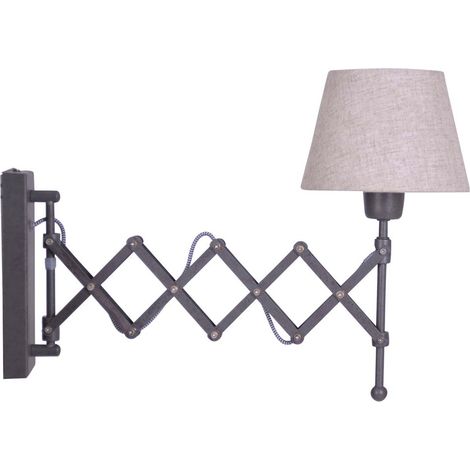 Wandleuchte Wandlampe Schlafzimmerleuchte braun Stoff 1 flammig verstellbar