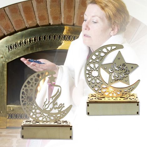 Lampe de table LED en forme de lune pour la décoration du Ramadan, idéale pour les fêtes et célébrations musulmanes à la maison. (1/5)