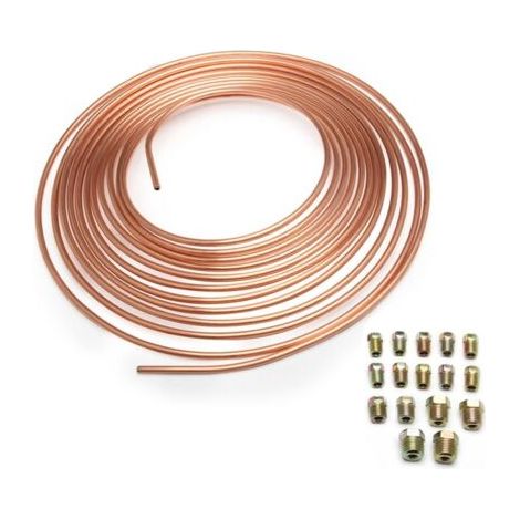 Bobine de tuyau de frein en cuivre-nickel et kit de montage 3/16 OD 25 pi rouleau de bobine (1/4)
