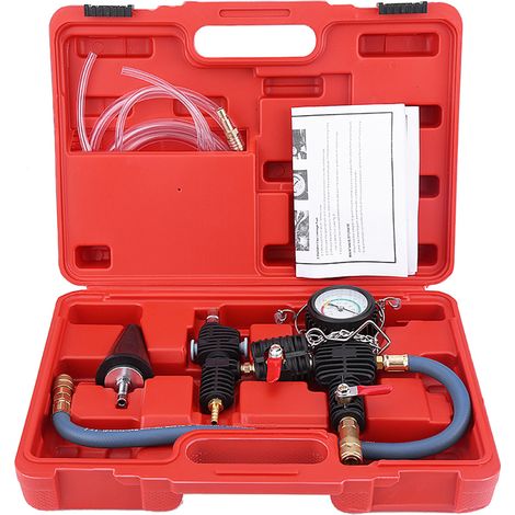 Kit de remplissage de liquide de refroidissement sous vide, outil de remplissage sous vide pour système de refroidissement avec adaptateur, étui et tuyau. Compatible avec voiture, SUV et fourgonnette. (1/5)