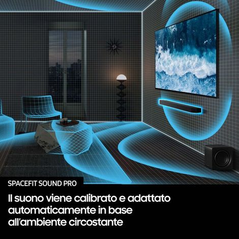 Samsung HW-QS700F/ZF Soundbar, Audio 3.1.2 canali, Subwoofer Wireless, Dolby Atmos