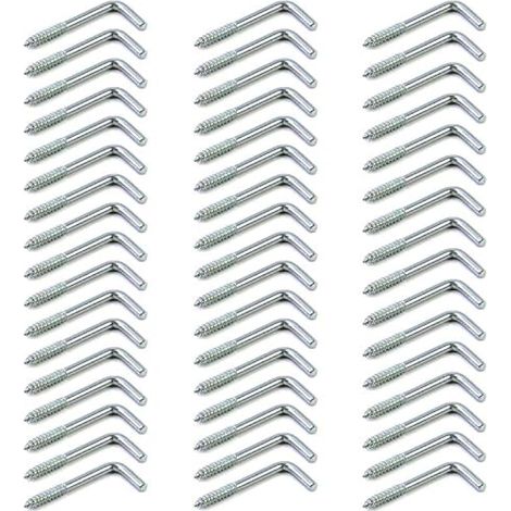 Gonds à vis zingués, crochets L pas de vis droit, 40x16 mm, lot de 50 (1/5)