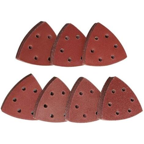BUNTHAUS PA Triangles Abrasifs Autoagrippants 70 Pièces Mixpack Grains 60 à 400 Pour Ponceuses Delta 93x93mm (1/4)