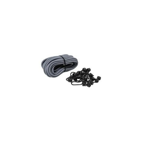 Rotolo tenditore elastico da 10 m, diametro 8 mm e 20 ganci - Crezuo