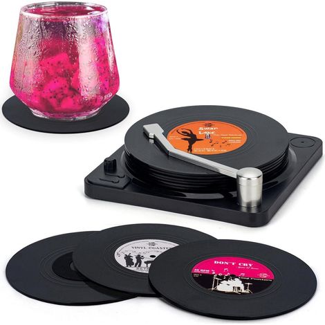 Valdivia Retro Vinyl Schallplatten Untersetzer 6er Set mit Geschenk Box (1/5)