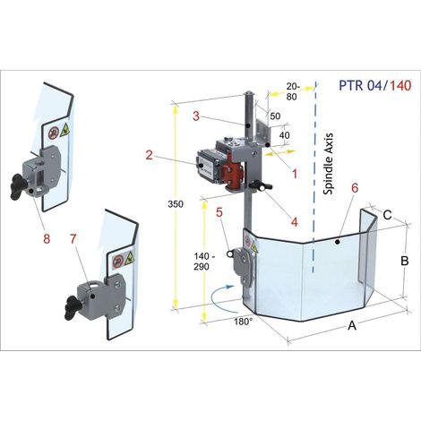 Ecrans de protection pour petites perceuses Tecnopiu PTR 04/140
