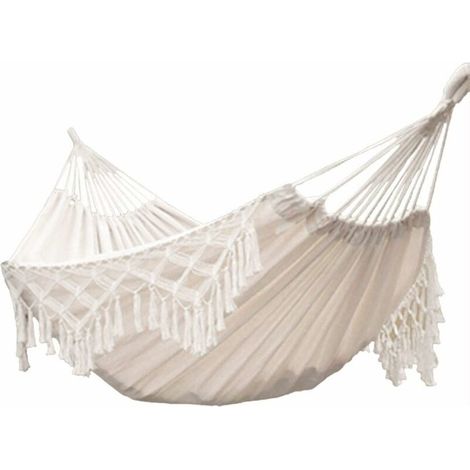Hamac de jardin en coton doux avec sac à dos, idéal pour le jardin, le porche, les voyages, le camping(21.5m) (1/5)