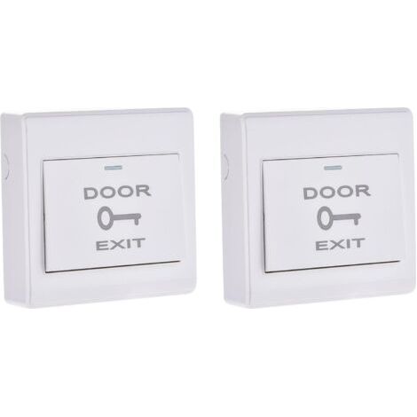 sourcing map Pousser à Sortie Bouton Poussoir Libération Interrupteur Porte Accès Contrôle Systéme PC Panneau 86mmx86mm 12V 3A Blanc 2Pcs (1/5)