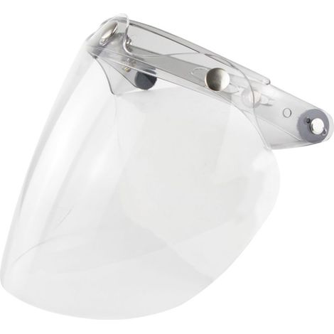 Visière de casque ouvert pour moto, lentille à bulles, 3 boutons-pression.