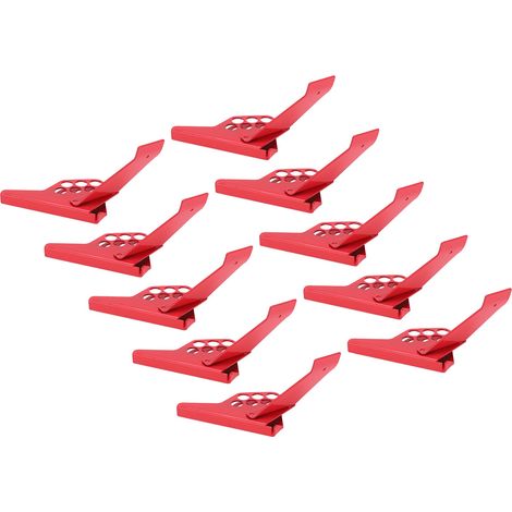 Packung mit 10 Sicherheitsverriegelungen für Kugelhähne, aus Edelstahl, kleine rote Modelle, für Spindeldurchmesser von 38 bis 76 mm (1,5 bis 2,99 Zoll). (1/5)