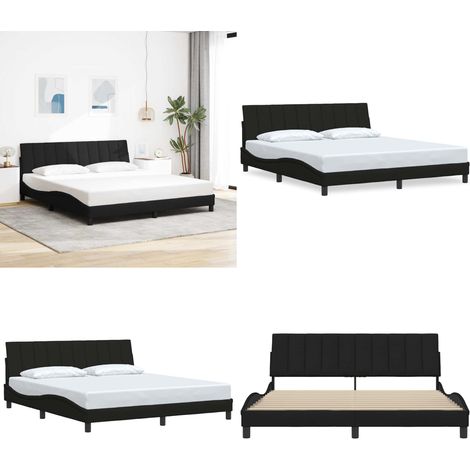 vidaXL Bettgestell ohne Matratze Schwarz 180x200 cm Stoff (1/5)