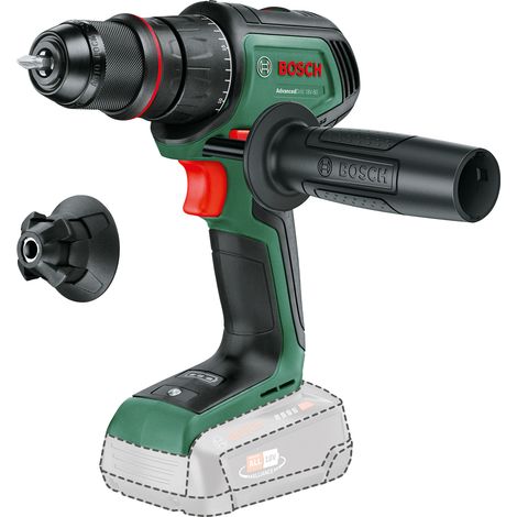 Bosch Akku-Bohrschrauber AdvancedDrill 18V-80 QuickSnap (zum Bohren und Schrauben, 18V System, bürstenloser Motor, 78 Nm, 13-mm-Metallbohrfutter, Magnetkappe, ohne Akku)