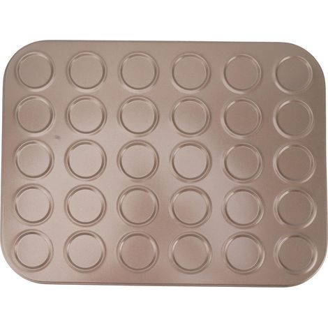 ZJchao Muffin Top Pan Macaron Takeware Pan Carbon Steel Vokeware Four Baking Gold [Plateau à Muffins à cuisson] (30 trous). (1/5)