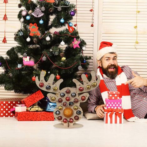 Adventskalender aus Holz, Schokoladenständer, Weihnachtsschmuck, Partydekoration, Geschenke (1/4)