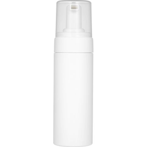 Flacon mousse de 150 ml (5,2 oz) avec pompe, en plastique blanc, vide et rechargeable, idéal pour les voyages. (1/2)