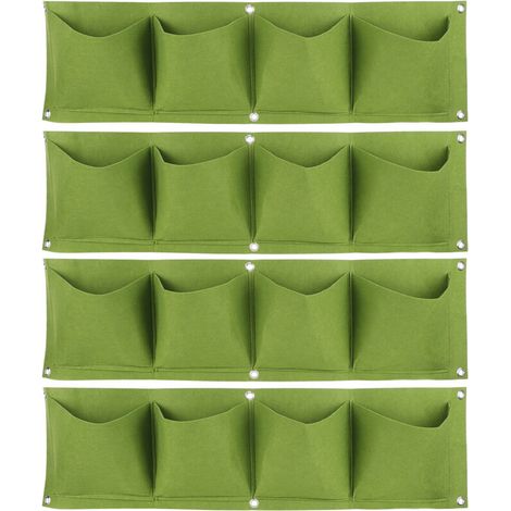 Pochettes Écologiques Biogradables pour Semis et Plantation 4 Pièces Vertes Sac à Felt Pour Jardin Vertical (1/5)