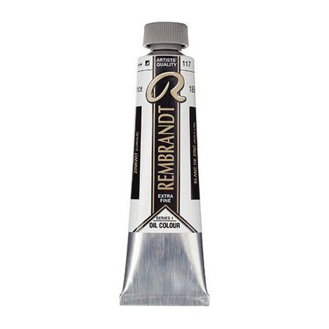 Peinture à l'huile - Blanc de Zinc - 117 - Extra-fine - Rembrandt - Tube 40ml