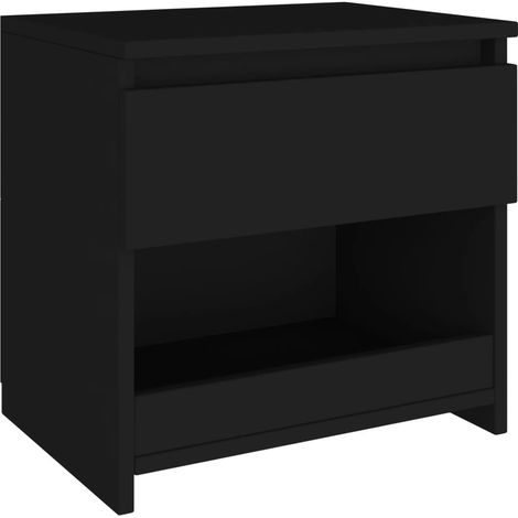 Bedside Cabinet Black 40x30x39 cm Engineered Wood vidaXL (1/6)