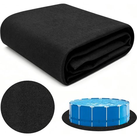 Bâche de sol de piscine ronde - 370cm - Tapis de protection du sol pour piscine, jacuzzi, piscine d'extérieur, antidérapant, résistant à la chaleur et durable - Pour jardin et terrasse (1/5)