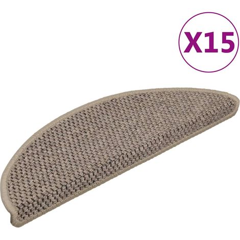 Maison Exclusive - Tappeti Adesivi Scale Aspetto Sisal 15 pz 56x17x3cm Beige Scuro (1/5)