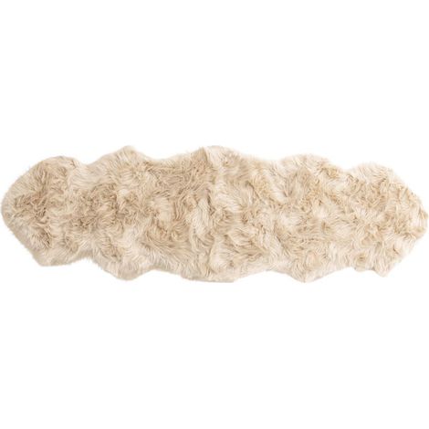 Tapis Imitation Fourrure "Katy" 55x180cm Beige (1/5)