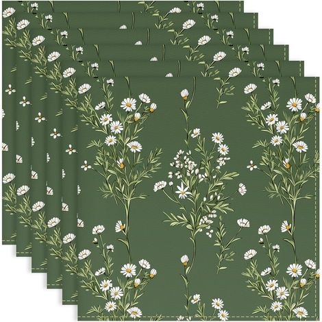 Serviettes de Table Lot de 6, Serviettes en Tissu 100% Coton Doux et Confortable Réutilisables Serviettes pour Le dîner en Famille Mariage Cocktail Cuisine(45 cm x 45 cm) (1/5)