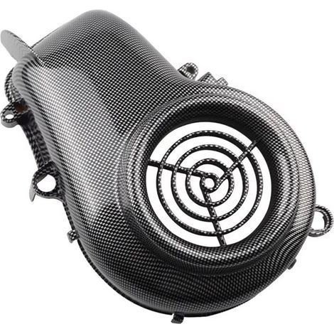 Cache de ventilateur de refroidissement moteur aspect fibre de carbone pour motos et scooters JOG 50, JOG ZR, Evolution 5BM et 5SU. (1/3)