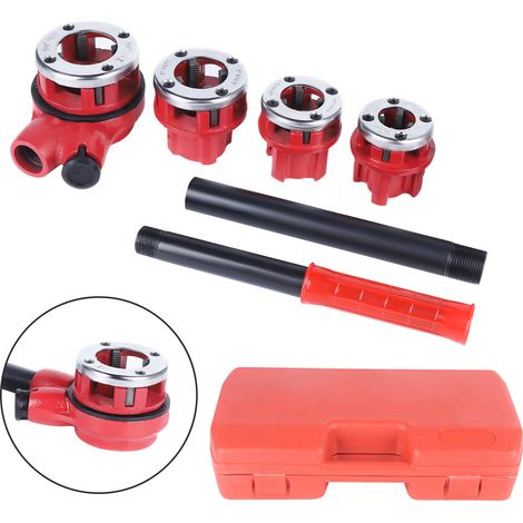 4 Stück BSP Rohrgewindebohrer Set: 1 Zoll, 1-1/4 Zoll, 1/2 Zoll, 3/4 Zoll Gewindeschneider Profi Rohrgewindebohrer Set für Reparaturgewinde, mit Box