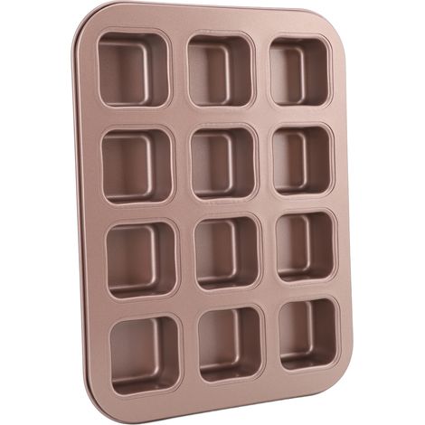 Teglia da forno Yctze a 12 scomparti - Teglia antiaderente in acciaio al carbonio per pane, torte e brownie - Design pratico e salvaspazio. (1/5)
