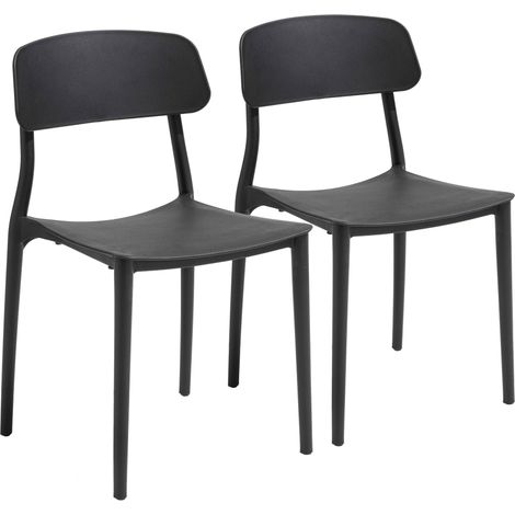 Lot de deux chaises en polypropylène noir (1/5)