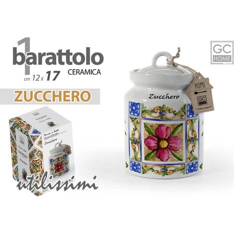 Barattolo Contenitore da Cucina in Ceramica Zucchero Terra e Sole 17 cm (1/3)