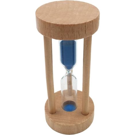 Sablier Bois Minuteur Bleu Décoration Bureau Maison Timer Sandglass (1/5)