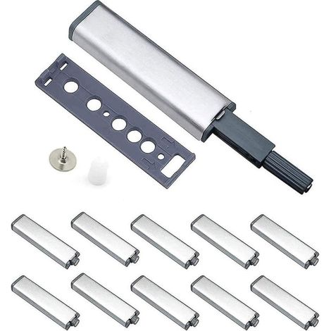 Amortisseur de porte, 10 pièces tampons de choc, système push-to-open, loquet magnétique pour placard, butée de porte d'armoire, fermeture douce, absorbeur de choc, pack de 10, pour meuble, tiroir, bl (1/3)