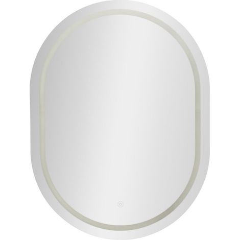 Miroir Mural LED Ovale "Simple" 80cm Argent (1/5)