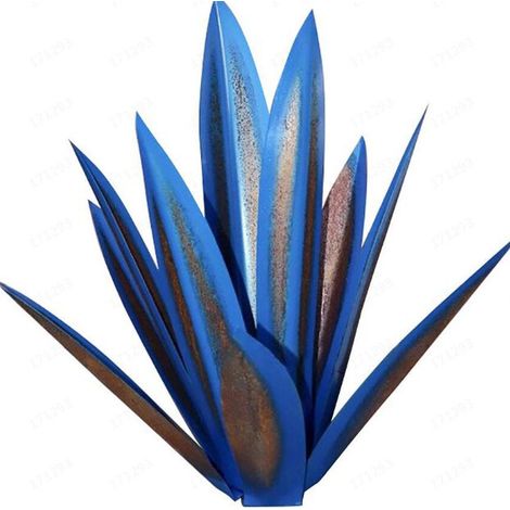 Metal Agave Plant, for Garden Decoration, Red, Rustic Tequila Sculpture, Suitable for Indoor, Lawn Ornaments（65cm，Dark Blue） (1/3)