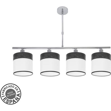 Cloe Lampada 4xe14 Cromo/legno bianco-nero Regx75x14 cm