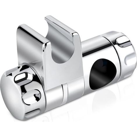 Longziming - Support de pommeau de douche réglable - Barre de maintien pivotante à 360° pour tringle de douche de 25 mm - Finition chromée ABS - Pince universelle pour douchette - 1 pièce (1/5)