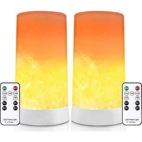 Lampe à effet flamme LED avec télécommande, rechargeable par USB