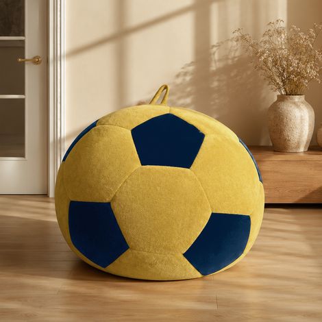 Puf con forma de balón de fútbol americano y costuras multicolores un puf relajante para el dormitorio, la sala de estar o el rincón de lectura un asiento de relajación para interiores para adultos y (1/5)