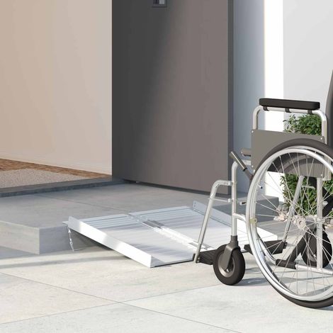 Rampe für Rollstühle 270 kg Silber 62 x 73 x 5 cm Aluminium