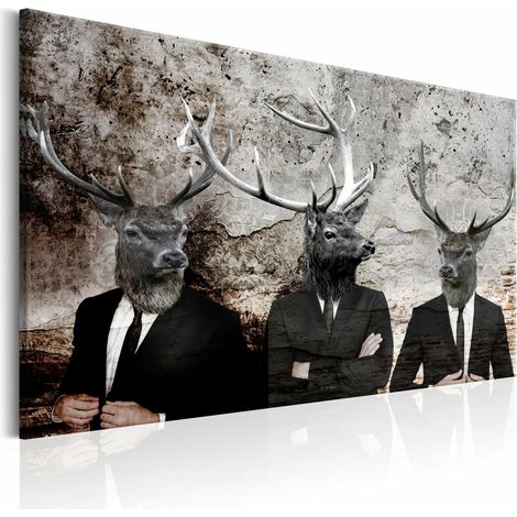 Tableau cerf en costume - 120 x 80 cm (1/4)