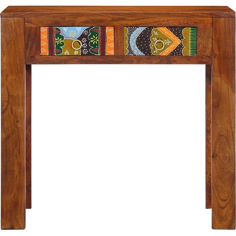 Table console,Table d'appoint,Bout de canapé 80x35x75 cm bois massif d'acacia CFW94773 (1/5)