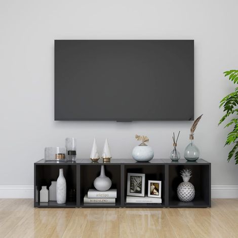 TV Cabinets 4 pcs Grey 37x35x37 cm Engineered Wood vidaXL (1/5)