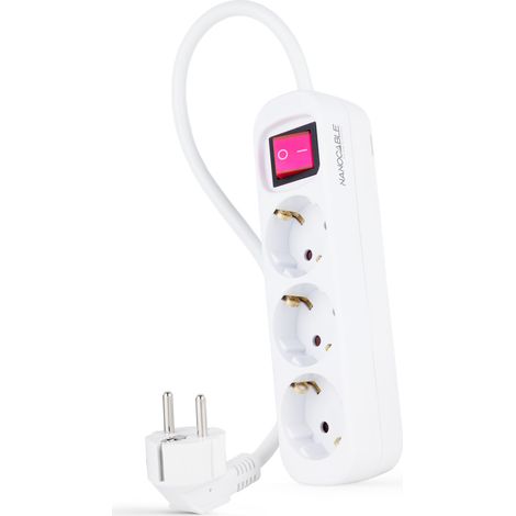 Câble d'interrupteur à base multiple 3 prises 1,4m Blanc 10.38.0003 (1/3)